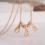 Popular Collarbone Chain Titanium Steel Tassel Beads Necklace Rose Gold Keeping Color Necklace Jewelry