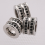Silver Plated DIY Jewelry CZ Micro Insert Copper Beads Charm with Hole