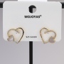 Best Womens Gift Gold Plated Crystal Zircon Micro Pave Brass Heart Stud Earring