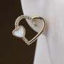Best Womens Gift Gold Plated Crystal Zircon Micro Pave Brass Heart Stud Earring