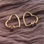 Wholesale Custom Korean Fashion Gold Plated Zircon Brass Heart Carabiner DIY Jewelry Accessory for Bracelet Necklace Making