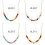New Fashion Rainbow Natural Stone Necklace Jewelry Trendy Gold Plated Necklace For Girls