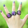 2021 Chunky Luxury Vintage Big Gemstone Crystal Stone Jewelry Color Change Magic Mood Rings for Men and Women