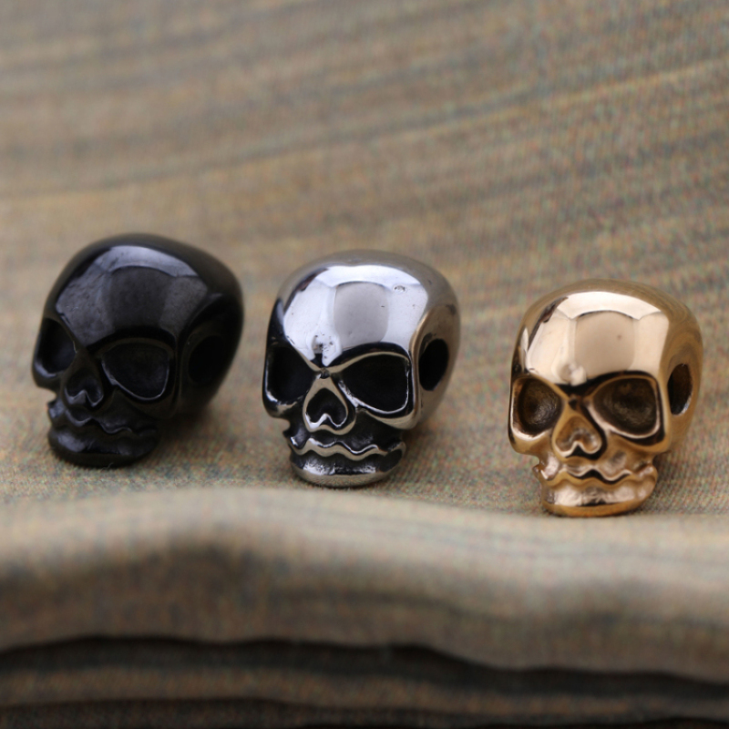 12*8MM Gold and Silver Plated Smooth Skull Beads Pendant for Jewelry Making