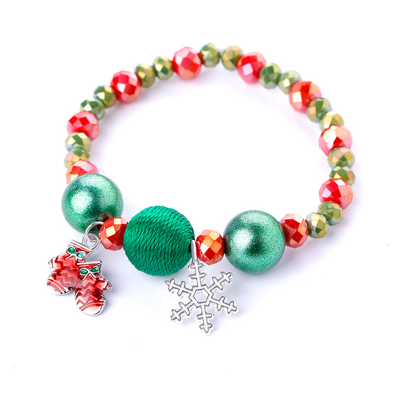 2021 New Fashion Handmade Christmas Gift Bracelet Colorful Father Christmas Snowman Candies Charm Bracelet