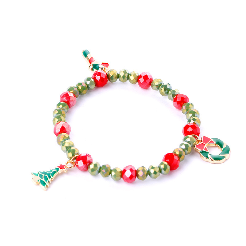 2021 New Fashion Handmade Christmas Gift Bracelet Colorful Father Christmas Snowman Candies Charm Bracelet