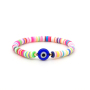Woven Devil Eyes Beads Charm Colorful Soft Polymer Clay Spacer Bracelet for Gift