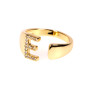 New 26 letter open ring gold diamond adjustable personality ring