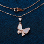 2021 Women's Rose Gold and Gold Plated Sterling Silver Butterfly Pendant Necklace for Wholesale