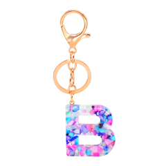 Wholesale Beautiful Resin Letters Keychain Initial Keyrings for Men and Women