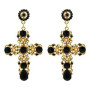 New Arrival Jewelry Vintage Baroque Cross Personalized Over Sized Fashion Pendant Earrings