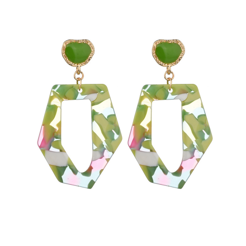 Minimalism Wholesale Jewelry Acrylic Resin Irregularly Geometric Round Fashion Drop Earrings
