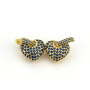 Fancy 18K Gold Heart Shape Multi-colors Diamond Insert Stud Earring for Womens Gift