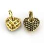 Fancy 18K Gold Heart Shape Multi-colors Diamond Insert Stud Earring for Womens Gift