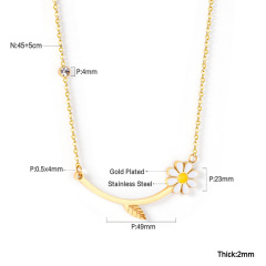 New Fashion Chain Jewelry Necklace Stainless Steel Gift Gold Custom Flower Design Jewelry Necklace For Womens