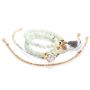 4 Pcs /et Handmade Metal Heart Round Plated Turquoise Stack Tassel Bead Bracelet Set With Tassel