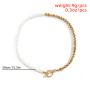 Bohemian Splicing Baroque Pearls Ball Shape Chain OT Necklace Jewelry Stainless Steel Gold Beaded Pearls Necklace For Women