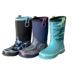 Wholesale Classic Kids Waterproof Durable Rubber Neoprene Outdoor Boots High Waterproof Insulated Rubber Neoprene Rain Boot