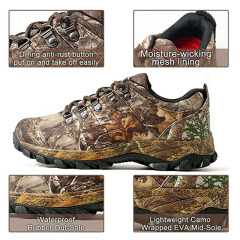 Men's Waterproof Trekking Hiking Shoes Camo Walking Hunting Sneakers