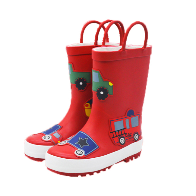 Hot Sale Kids Rain Boots with Portable Handle Rubber Boots for Children