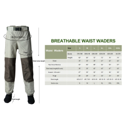Outdoor Fly Fishing Pants Durable Waterproof Trousers Wading Breathable Waist Waders