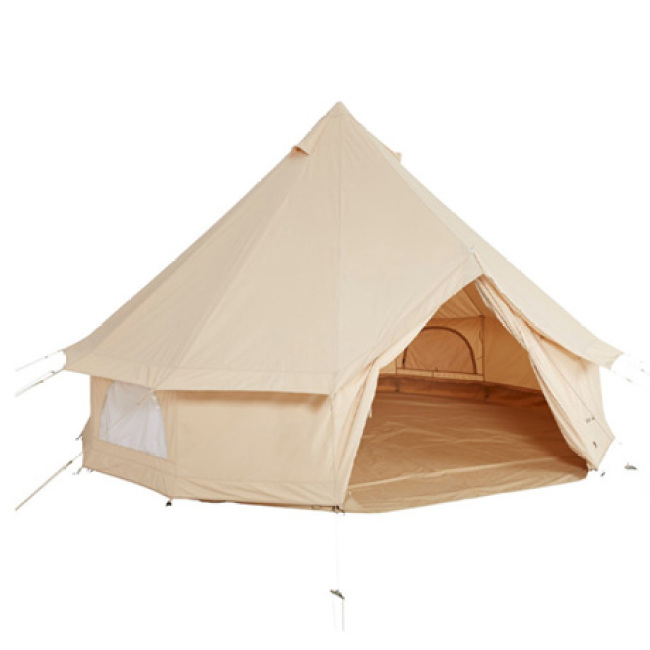 Hot Sales Outdoor Vintage Cotton Tent Customized Luxury Camping Mongolian Tent Waterproof Cotton White Bell Tent wholesale