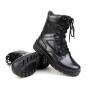 Men's 8'' Inch Black Work Boots Full Grain Leather Water Resistant Boots With Side Zipper