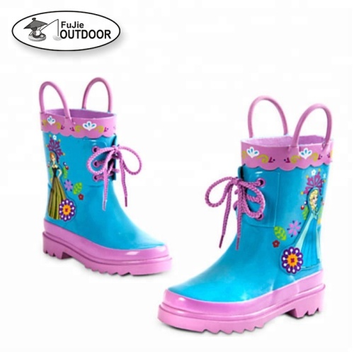 Kids Princess Printed Rubber Rain Boots