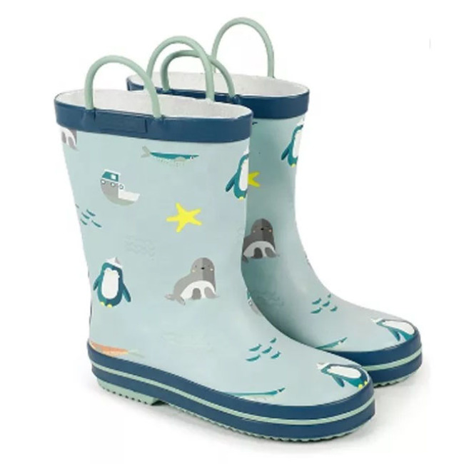 Wholesale New Fashion Waterproof Toddler Rubber Kids Wellies Rain Gum Boots for Children With Prints