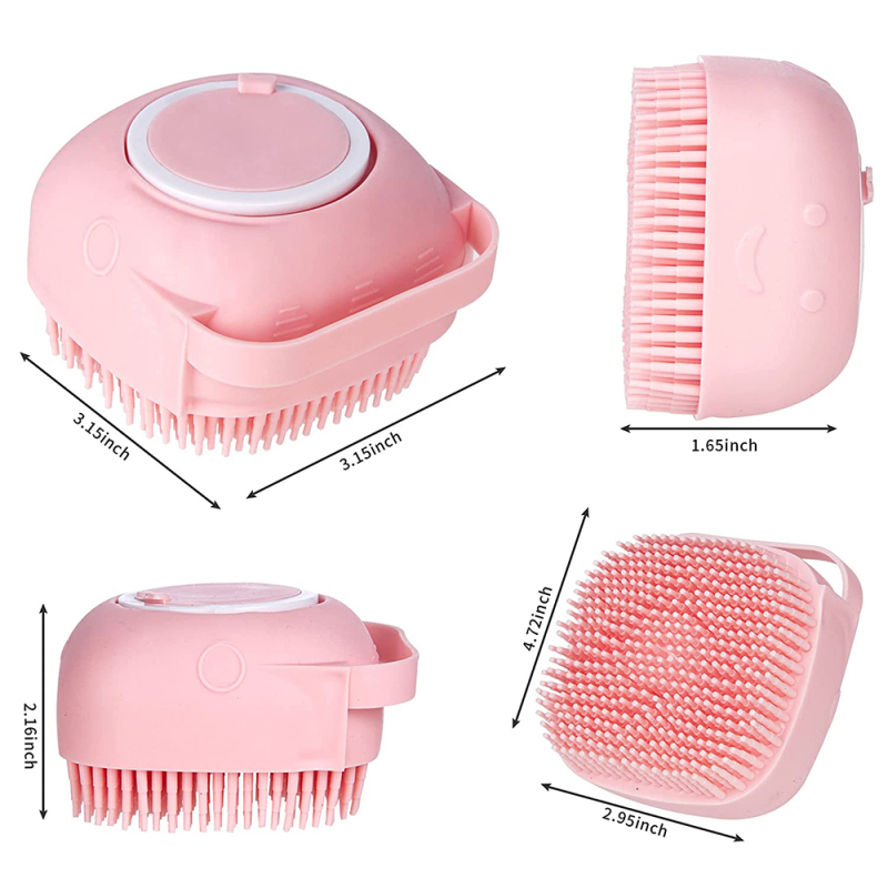 Soft Silicone Pet Grooming Brush Dog Bath Brush Scrubber Bath Shampoo Massage Dispenser Shower Brush