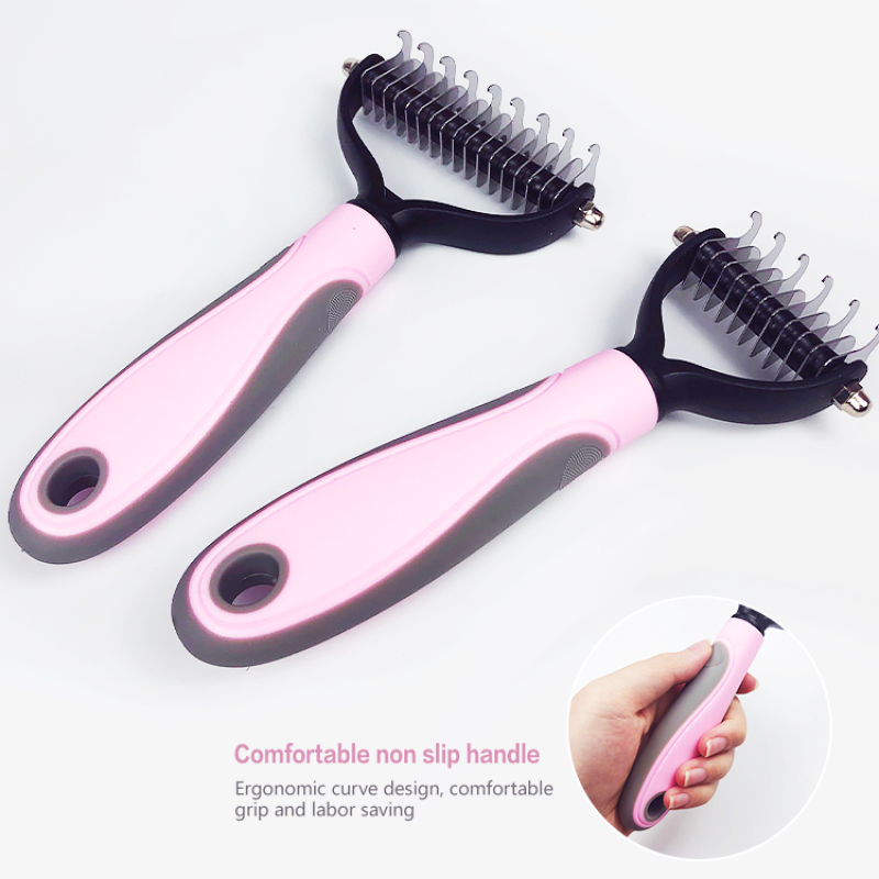 2 sided Self Cleaning Dog Slicker Brush Easy to Clean Pet Grooming Brushes Shedding Grooming Tools for Dogs & Cats