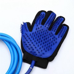 Wholesale Adjustable Massage Gloves Pet Bathing Comb Brush with Plastic Water Pipe
