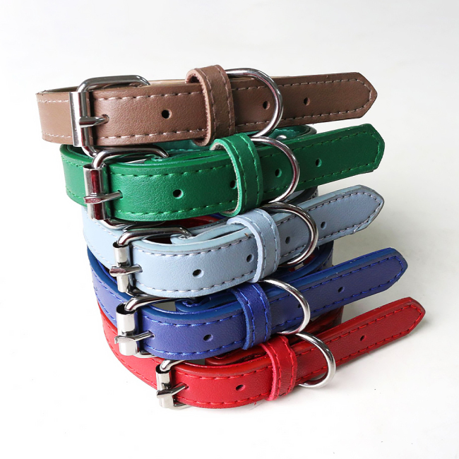 Custom Heavy Duty Pet Collar Adjustable Waterproof Multicolor PU Leather Dog Collar