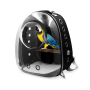 Bird Carrier Backpack Bubble Bird Travel Carrier Backpack with Stainless Steel Tray and Standing Perch