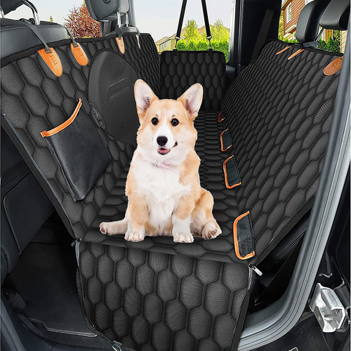 Waterproof Car Seat Cover Nonslip Dog Backseat Cover with Mesh Window for Car