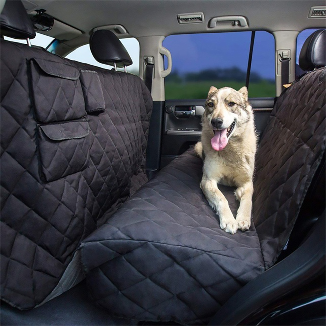 600D Scratchproof Nonslip Durable Waterproof Cars Pet Backseat Covers with Mesh Window