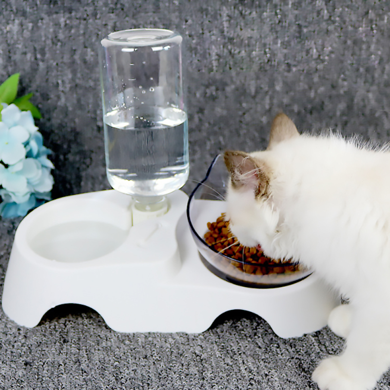 Wholesale Automatic Cat Dog Tilted Water and Food Bowl Set