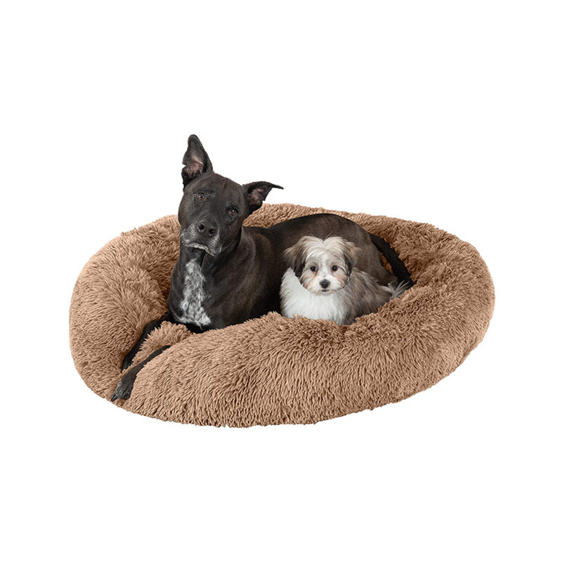 Memory Foam Fleece Round Shape Sofa-Style Living Room Couch Pet Bed with Removable Cover for Dogs and Cats