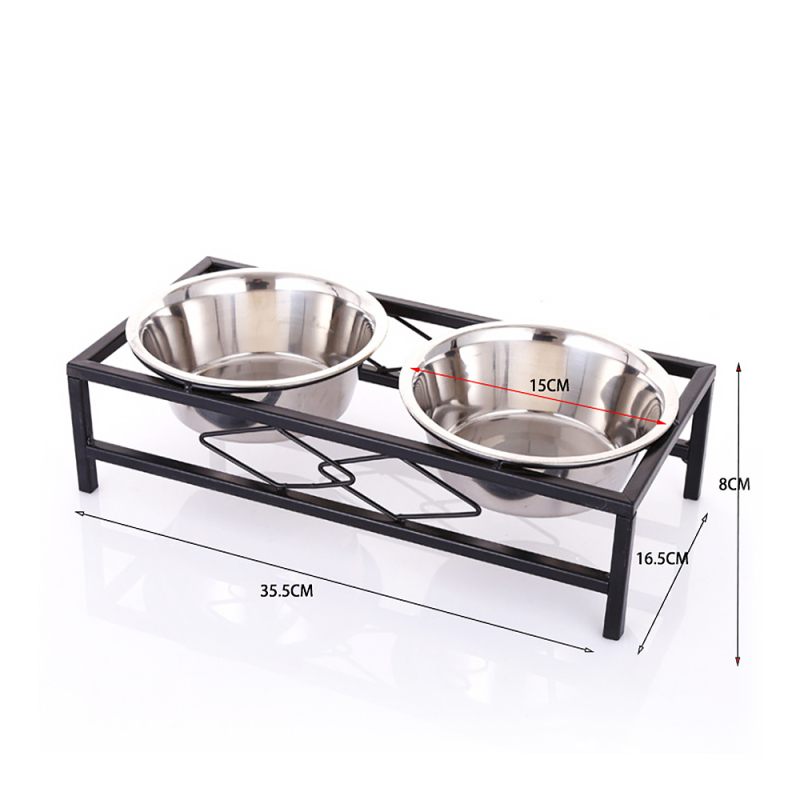 Wholesale Dog Elevated Feeder  Luxury Stainless Steel Pet Bowls