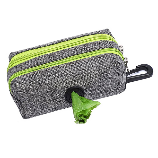 Wholesale Dog Waste Bag Dispenser Poop Bag Dispenser for Leash Fabric Dog Bag Holder with 2 Zippers
