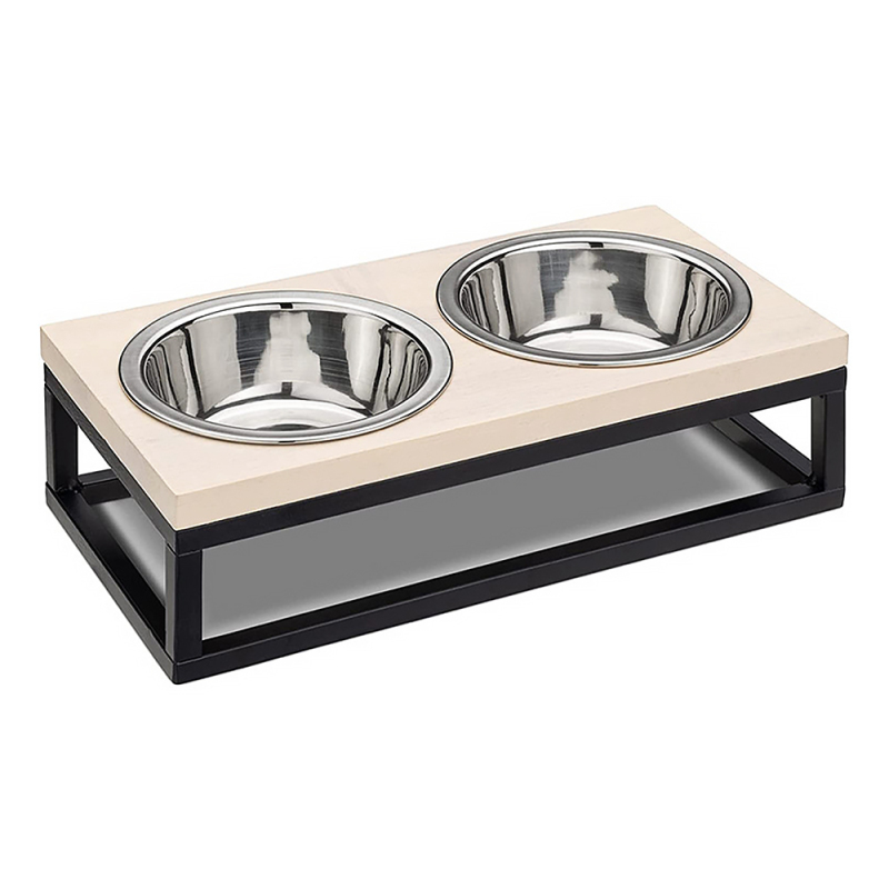 Luxury Stainless Steel Pet Bowl Anti-tip Fixed Height Elevated Pet Bowl Feeder with Stand For Dogs