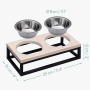 Luxury Stainless Steel Pet Bowl Anti-tip Fixed Height Elevated Pet Bowl Feeder with Stand For Dogs