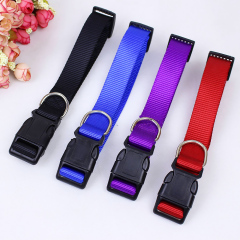 Wholesale Pet Supply Quick-Release Dog Collar Multicolor Nylon Adjustable Pet Collar with Buckle & D-Ring
