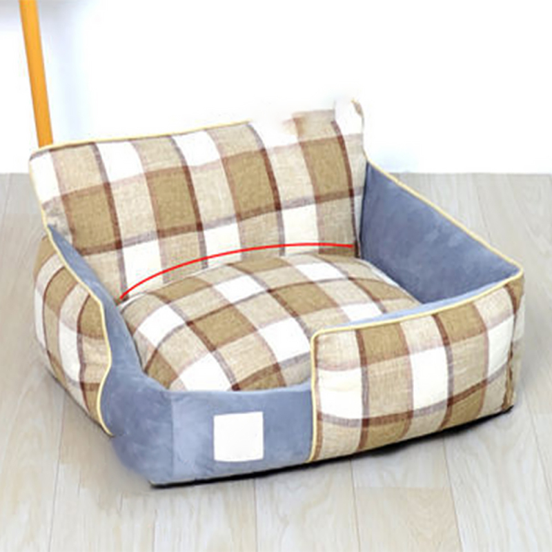 Wholesale Custom Dog Sofa Cotton Linen Pet Bed Memory Foam Dog Beds