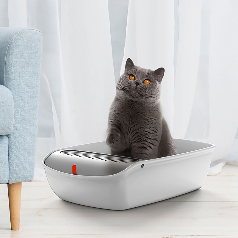 Wholesale Semi-closed Anti-splash Reusable Cat Bedpans Pet Toilet Plastic Pet Litter Box