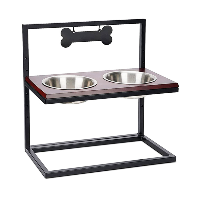 Elevated Stainless Steel Pet Bowls Adjustable Raised Double Pet Bowls Feeder for Dogs
