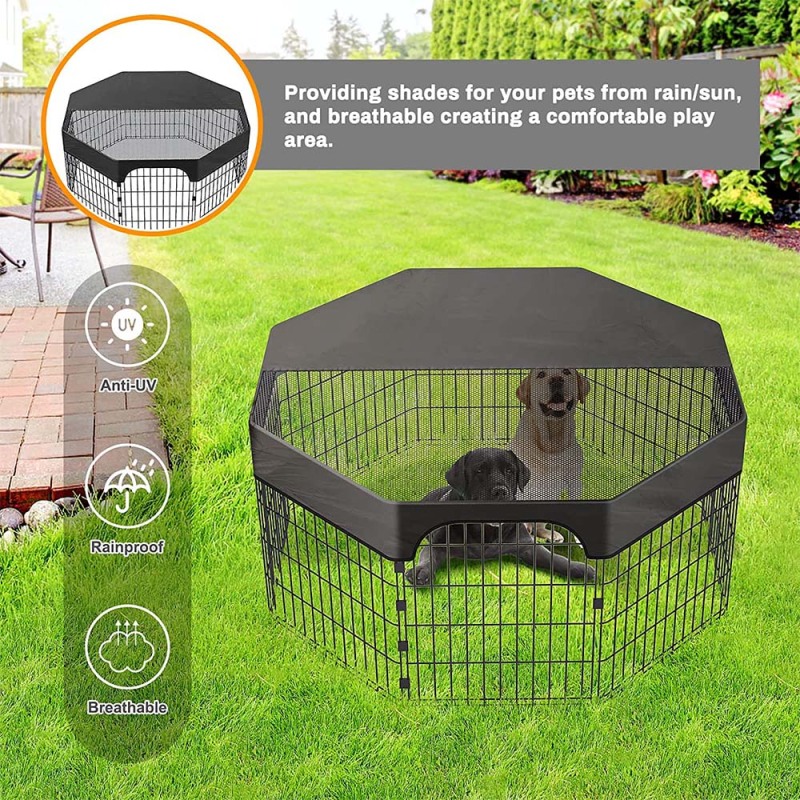 Dog Playpen Cover Mesh Top Cover Provide Shaded Areas Prevent Escape Outdoor Indoor Dog Pen Cover