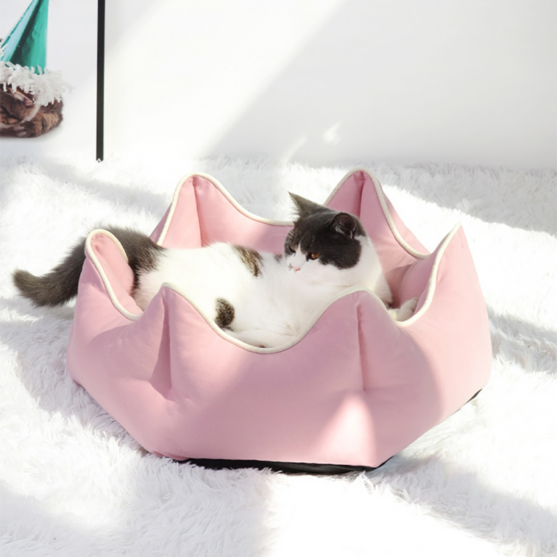Wholesale Custom Dog Beds Puppy Bed Round Cat Pet Bed For Puppy And Kitten With Slip-resistant Bottom