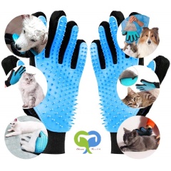 Pet Grooming Brush Glove Dog Hair Remover Gentle deshedding Massage mitt Five Finger Comb Tool with adjustable Wrist Strap