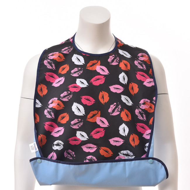 Waterproof Washable 50*75cm Adult Bib With Removable Crumb Catcher